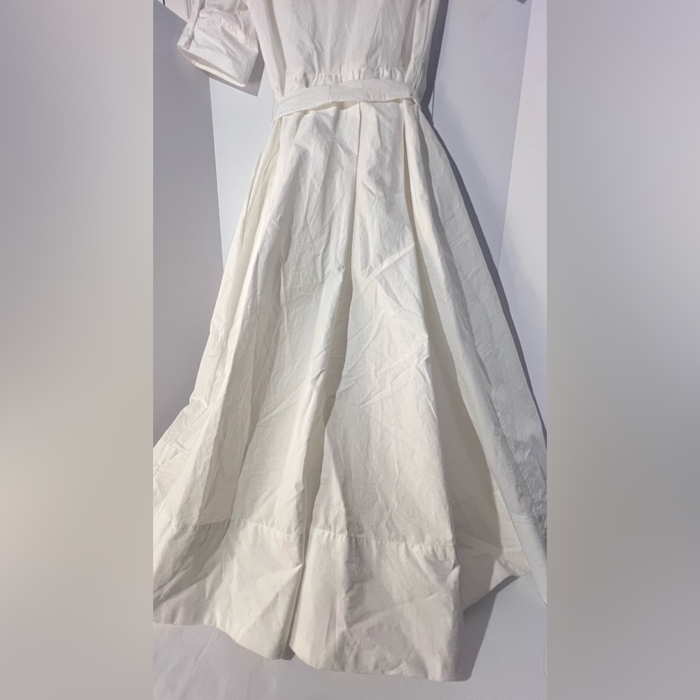 Zara Ivory Midi Shirt Dress with Waist Tie - Picture 12 of 13